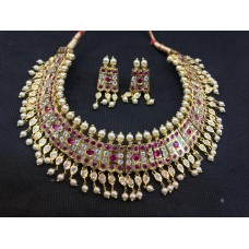 Pearl Necklace Chinchapeti Lappha of studded Marathi traditional